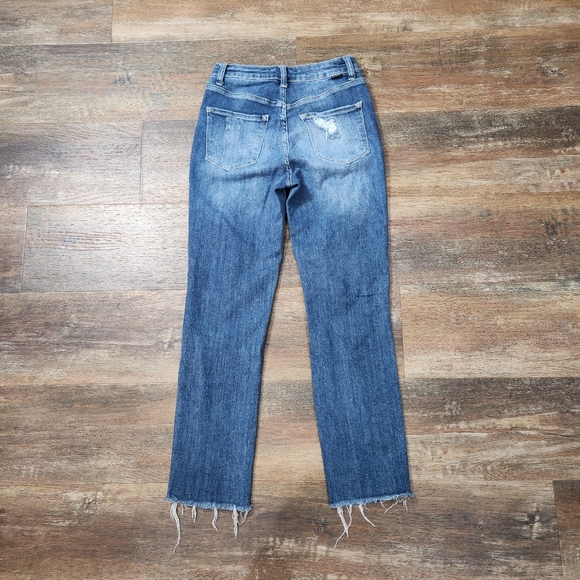 RISEN HIGH WAIST DISTRESSED RAW EDGE JEANS SIZE 26 - Picture 10 of 11